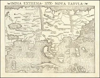 Sebastian Münsterin Aasian kartta vuodelta 1542