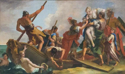 Helenan sieppaus, 1700-luvun alku (öljy kankaalle)