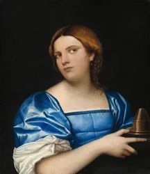 Muotokuva nuoresta naisesta viisaana neitsyenä, noin 1510 (öljy kovalevylle, siirretty paneelista).