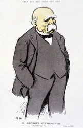 Muotokuva Georges Clémenceau - dess. kirjoittanut Sem (1863 - 1934), teoksessa "Fantasio" tai 1.2.1918, no. 265