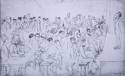 Koomikot lepäävät kotona, 1916