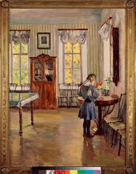 Talossa - Sergei Arsenjevitš Vinogradovin (1869-1938) maalaus öljy kankaalle