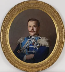 Alexandre III - Keisari Aleksanteri III:n (1845-1894) muotokuva - Sergei Konstantinovitš Zarjankon (1818-1870) kuva (1818-1870), n. 1865 - Öljy kankaalle, 78x71 - Yksityiskokoelma