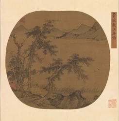 Onkimista syysjoessa, n. 1370.