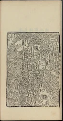 Haedong Chegukki Japanin varhaisin painettu kartta, vasen osa, 1471.