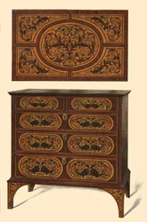 Lipasto, upotekoristeinen intarsia, 1905