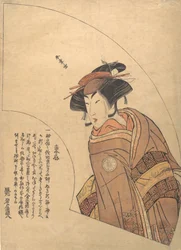 Fan Print näyttelijä Segawa Kikunojo III, n. 1775.