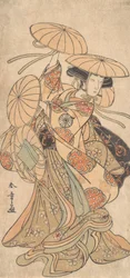 Kabuki-näyttelijä Nakamura Tomijuro I naistanssiroolissa, n. 1777.