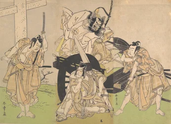 Kabuki ac ja rs Yaozo Ichikawa on hyvä, Mihoemon Nakajima on hyvä ja Ichikawan rypäleiden värjäys on hyvä. . . , 7. perhe, 1776.