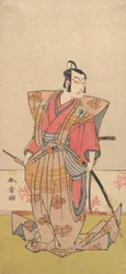 Näyttelijä Ichikawa Danjuro V samuraina, 1771-72.