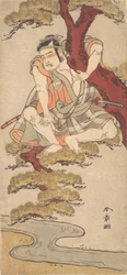 Näyttelijä Otani Hiroemon III katsomassa männyn oksilta..., n. 1775.