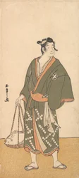 Näyttelijä Otani Hiroemon III kalakauppiaana, 1726-1792.