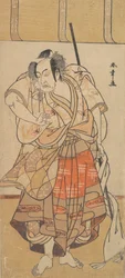 Ensimmäinen Onoe Kikugoro vihaisena miehenä, n. 1772.