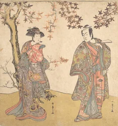 Toinen Ichikawa Monnosuke aseettomana miehenä, luultavasti 1778.