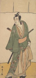 Toinen Ichikawa Monnosuke roolissa Soga no Juro Sukenari, 2. kuukausi, 1785.