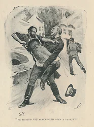Hän heitti sepän kaiteen yli, 1892