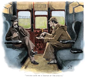 Hopeaharjan seikkailu, Holmes ja Watson junassa