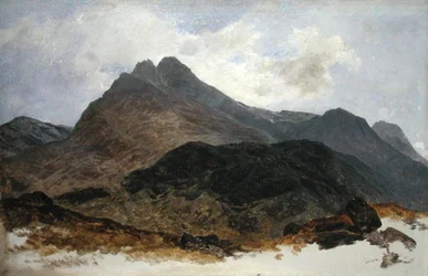 Mountain Study (öljy paneeliin)