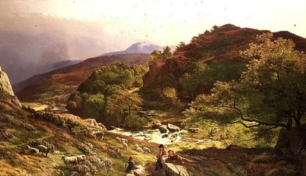 Llugwy-joella lähellä Capel Curigia, N. Walesissa