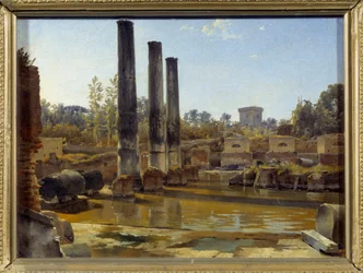 Serapisin temppeli Pozzuolissa. Sylvester Feodosiyevich Shchedrin (Sylvestre Shchedrin) maalaus (1791-1830)