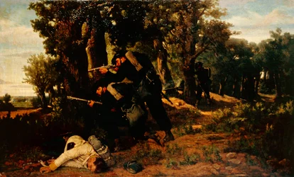 Bersaglierin (sotilaiden) väijytys, kirjoittanut Silvestro Lega (1826-1895).