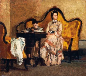 Kotitehtävä, kirjoittanut Silvestro Lega (1826-1895)
