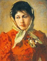 La scellerata (Paha nainen), kirjoittanut Silvestro Lega (1826-1895), öljy kankaalle, 50x38 cm
