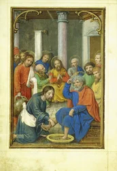 Kristus pesee Pietarin jalkoja 1520-luvulla