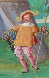 Jacques de Lalaing, n. 1530-1540 (tempera, lehtikulta ja muste pergamentissa)