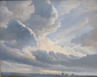 Tutkimus pilvistä auringonlaskun kanssa Rooman lähellä