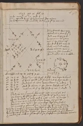 Vaali "My gould Ringe with the corrall ston wherein ar Engruen the caractes and Sigill of [Jupiter] was mad.", Sloane MS 3822, f.11r (pergamentti).