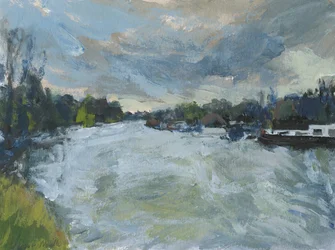 River Thames no 1 , 2023 (akryyli paperille)