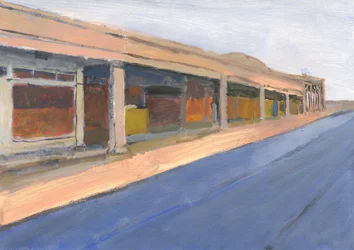 Strip mall 6, 2023 (akryyli paperille)