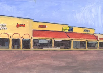 Strip Mall 7, 2023 (akryyli paperille)