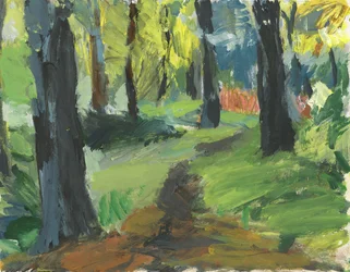 Metsäpolku, 2023 (akryyli paperille)