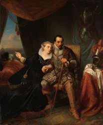 Magdalena Moons pyytää sulhastaan Francisco Valdezia lykkäämään Leidenin myrskyä toisella yöllä, 1574 Kohtaus 80-vuotiaasta sodasta