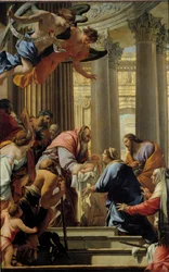 Esitys temppelissä Simon Vouetin (1590-1649) 1600-luvun su. 3,93x2,5 m