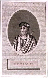 Taiteilijan kaivertama Henry VII (1472-1509) Englannin historiasta (kaiverrus)