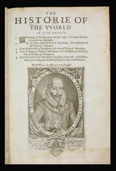 Sir Walter Raleighin (1554-1618) muotokuva Sir Walter Raleighin The Historie of the World -teoksesta