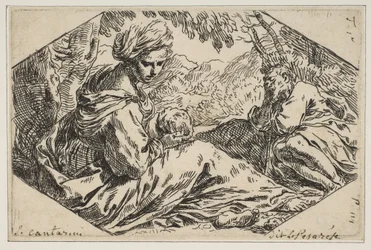 Lepää Egyptissä, Maria pitelee Kristus-lapsea ja katselee sitä, kun Pyhä Joosef s..., n. 1637-1639.