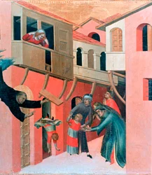 Siunattu Agostino Novello -alttaritaulu, yksityiskohta, 1324