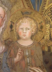 Maesta: Maesta: Kristuslapsi, 1315 (yksityiskohta kuvasta 51591).