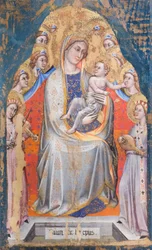 Madonna ja lapsi enkeleiden keskellä, noin 1390-1399 (tempera paneelilla).