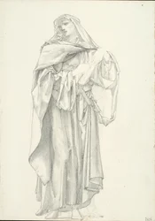 Draped miesfiguuri (luonnoskirja #2614)