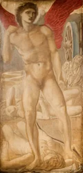 Troijan triptyykki - Study for Love, joka kukistaa unohduksen, 1875.