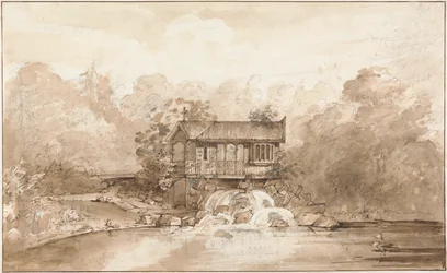 Design for the Hermitage, Virginia Water (kynä ja ruskea muste grafiitin päällä, pesu paperille)