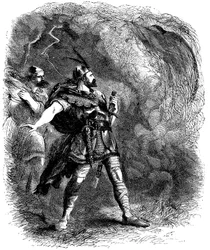 Macbeth ja Banquo kohtaavat kolme noitaa, 1858