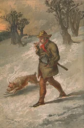Metsämies ja hänen koiransa, 1862.