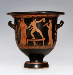 Satyr tanssii Apulian krateria, noin 420-410 eKr.