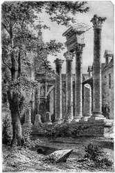 Roomalaisen teatterin jäänteet Besanconissa, Ranskassa, 1882-1884.